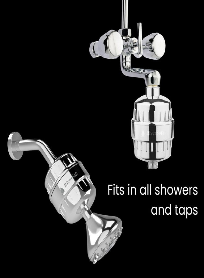 RIVERSOFT SF-15 PRO Shower and tap Filter for Hard Water with 15 Stage | Water Softener for Bathroom | Hard Water Filter (Pack of 1,Chrome) - Image 5